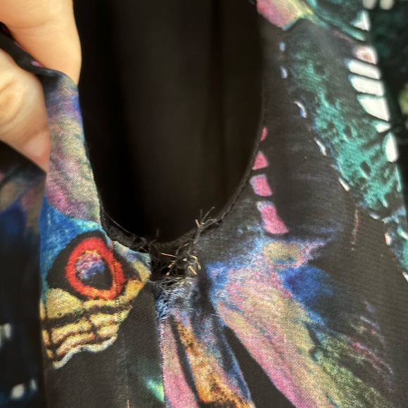 Show Me Your Mumu Black Junebug Butterfly Print High Neck Mini Dress Tunic Large - Picture 2 of 5